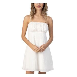 SPEECHLESS Womens Ivory Cotton Blend Tie-back Short Dress L